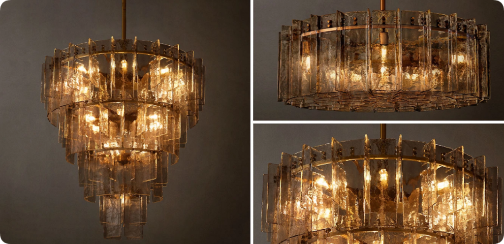 LATTICE somke glass lighting from restoration hardware made in China with souring supplier price and top quality