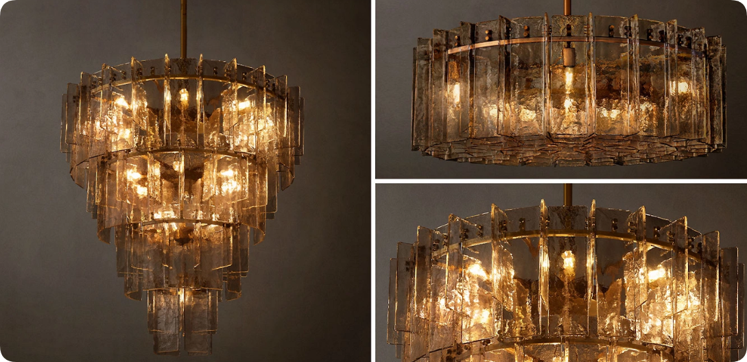 LATTICE somke glass lighting from restoration hardware made in China with souring supplier price and top quality