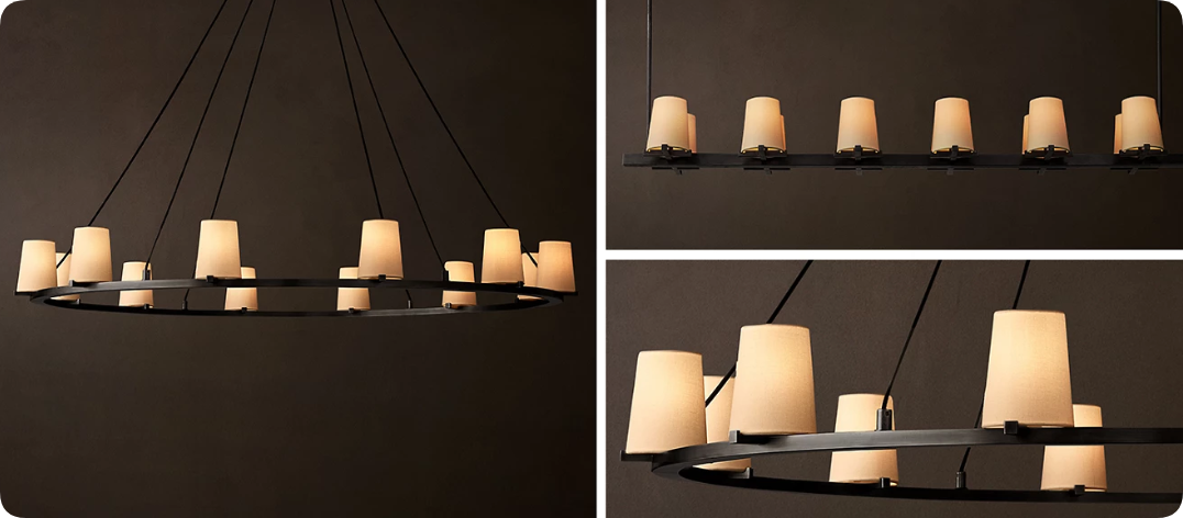 PAUILLAC chandelier light with fabtric shade from Chian top supplier with better price 2026 updated modern design