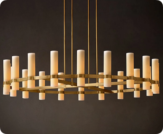 RAVELLE milk glass lighting chandelier from China lamp company with better price directly and top quality